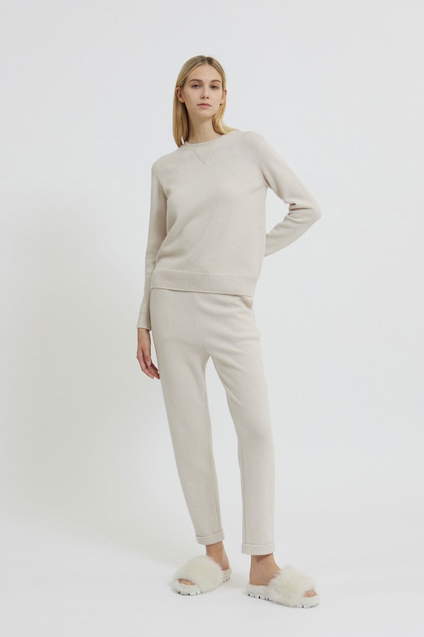 MARE DI MARI - 스웨터 - Triangle Point Knit Top Oatmeal