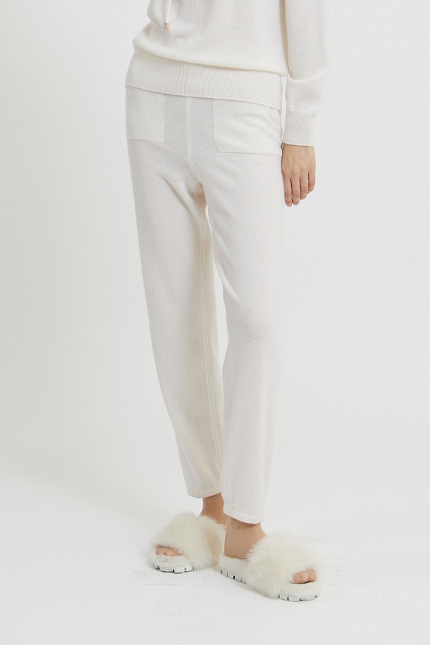 MARE DI MARI - 롱/미디팬츠 - Cashmere 100% Basic Knit Jogger Pants Ivory