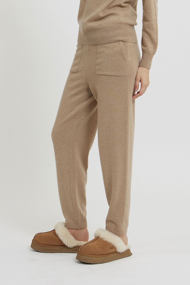 MARE DI MARI - 롱/미디팬츠 - Cashmere 100% Basic Knit Jogger Pants Beige