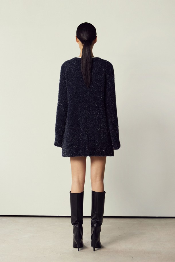 MARE DI MARI - 가디건 - Starlight Oversized Pocket Knit Cardigan Navy