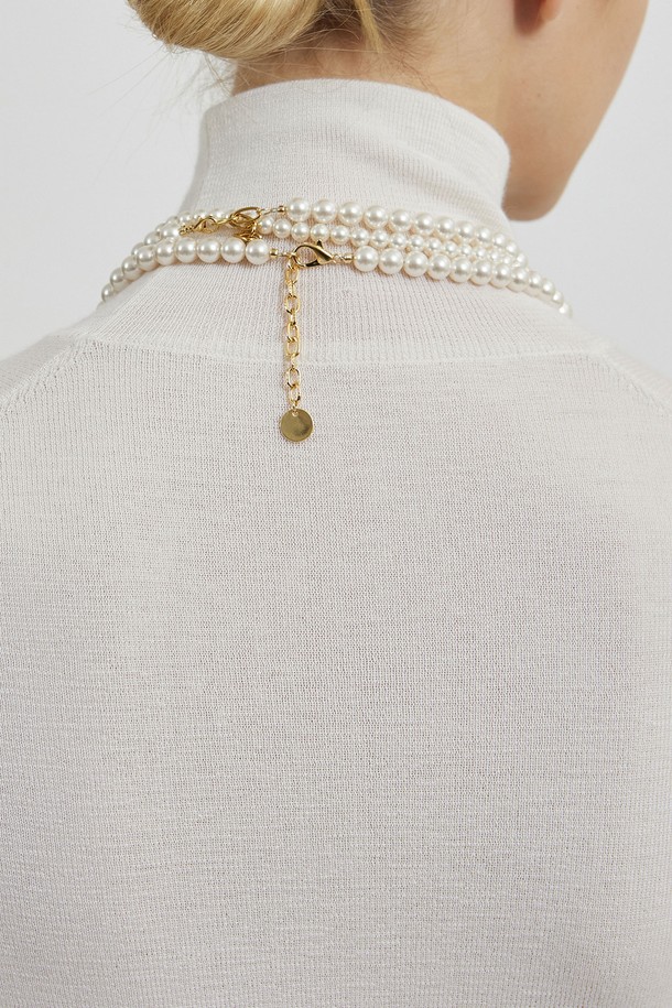 MARE DI MARI - 목걸이 - Signature M Logo Pearl Long Necklace White