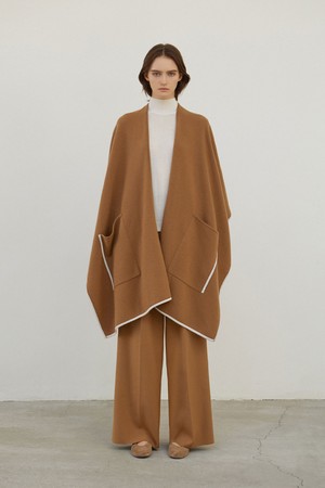 Cashmere 100% Drape Cape Camel