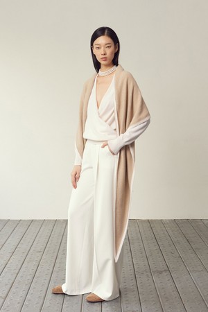 Cashmere100% Triangle Muffler Beige