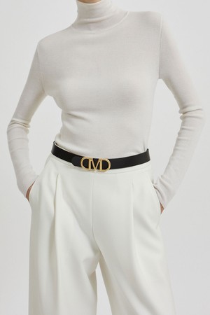 M Logo Signature Belt Black