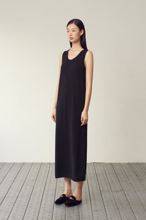 Cashmere 100% String Point Dress Black