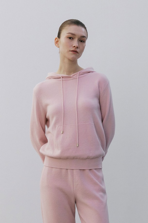 MARE DI MARI - 스웨터 - M Logo Embroidery Hoodie Knit Top Pink