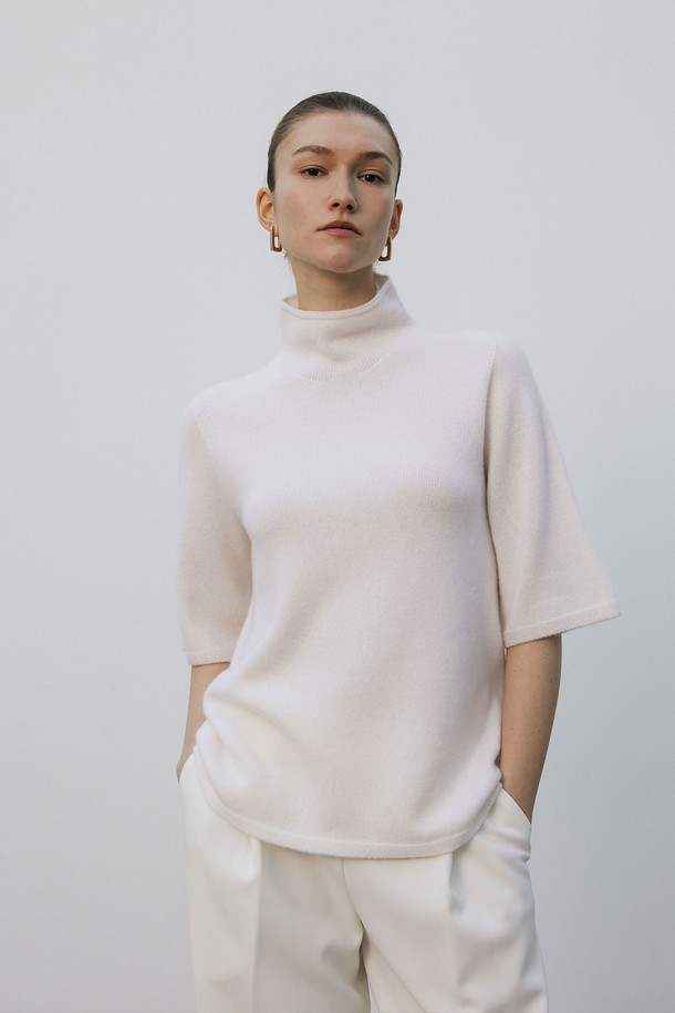 MARE DI MARI - 스웨터 - Turtleneck Half Sleeve Knit Pullover Ivory