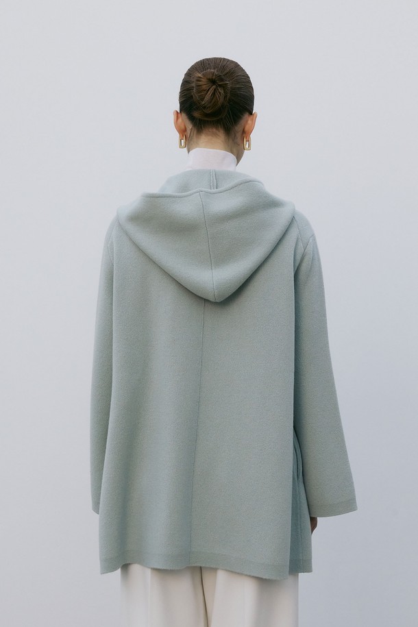 MARE DI MARI - 가디건 - Shawl Collar Hooded Cardigan Mint