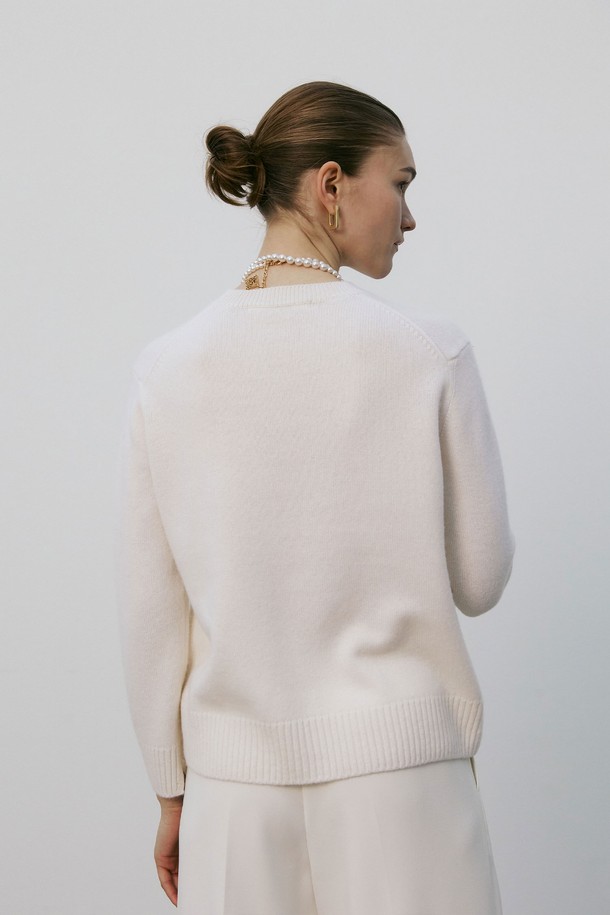 MARE DI MARI - 스웨터 - Cashmere 100% Crewneck knit Top Ivory