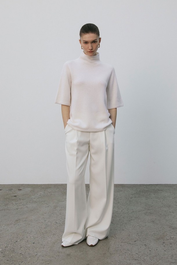 MARE DI MARI - 스웨터 - Turtleneck Half Sleeve Knit Pullover Ivory