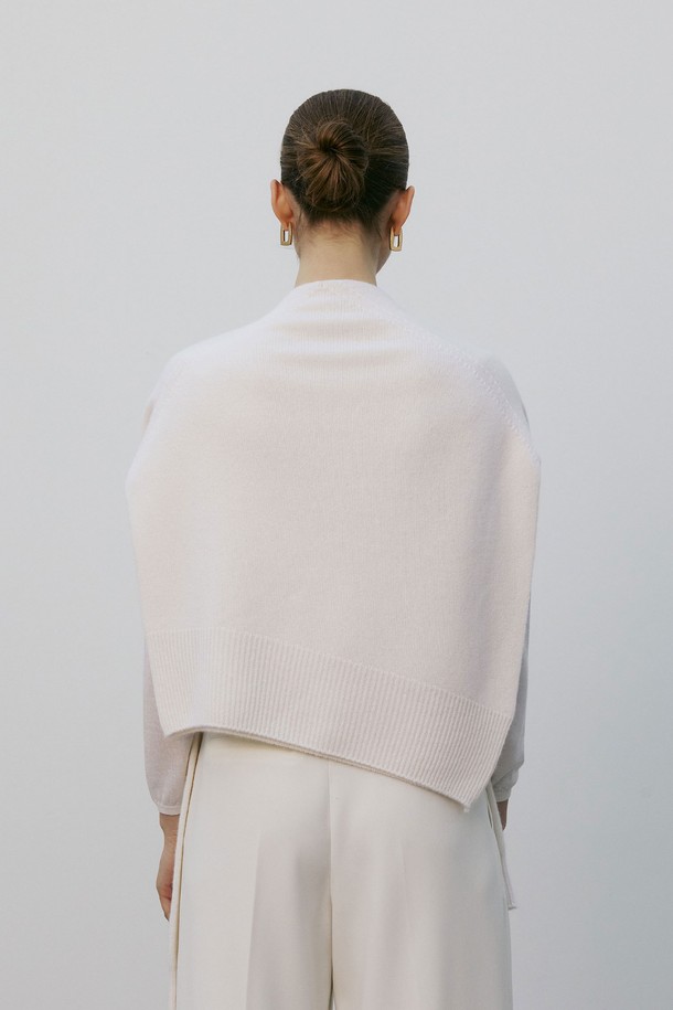 MARE DI MARI - 스카프/머플러 - Cashmere 100% Unbalanced Hem Shawl Muffler Ivory