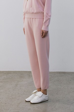 Relaxed Fit Knit Jogger Pants Pink