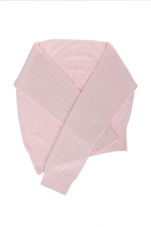 Cashmere 100% Unbalanced Hem Shawl Muffler Pink