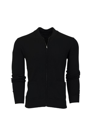 [남성] 사가포낵 메리노 울 스웨터 집업 가디건 - 블랙(001)_BLACK-a