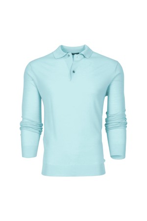 [남성] 새러토가 메리노 울 스웨터 폴로 - 민트(438)_BLUE-a