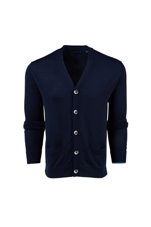 [남성] 새러토가 메리노 울 가디건 - 네이비(417)_BLUE-a