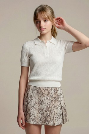 [여성] 포인텔 스웨터 폴로 - 화이트(100)_NOCOLOR-a