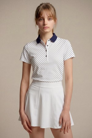 [여성] 스칼렛 클래식 크롤리 칼라 아이콘 폴로 - 화이트(100)_NOCOLOR-a