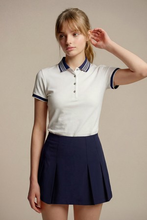 [여성] 스칼렛 폴로 그레이슨 칼라 앤 커프스 - 화이트(100)_NOCOLOR-a