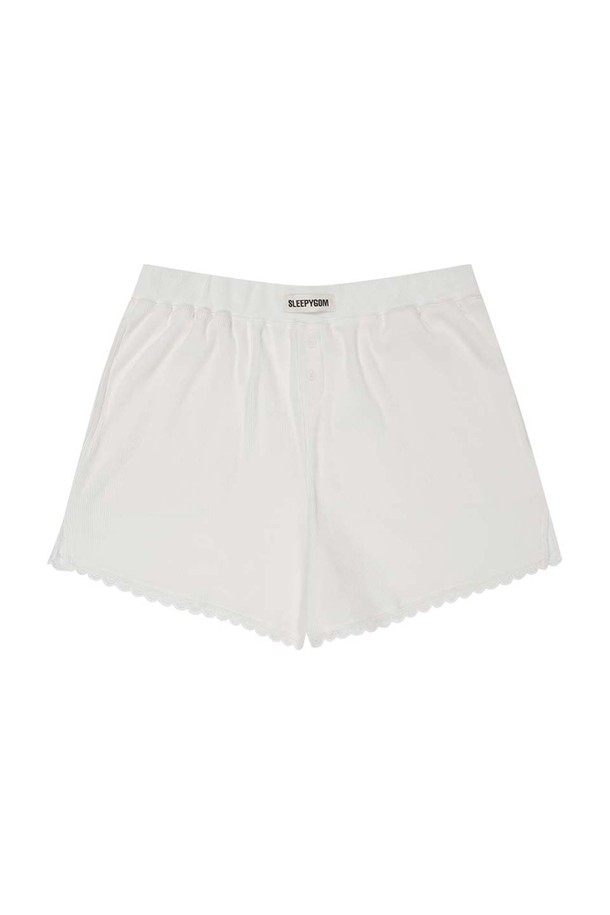 SLEEPYGOM - 롱/미디팬츠 - Rice cake short pants