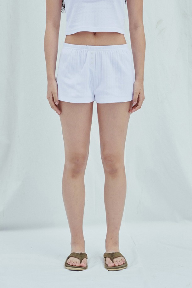 SLEEPYGOM - 쇼트팬츠 - Pure White Short Pants