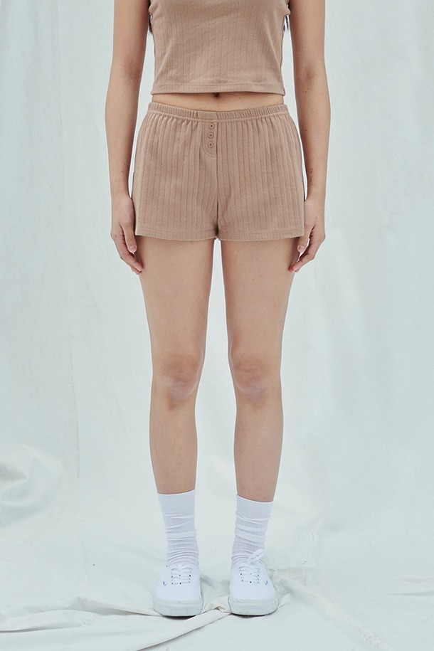 SLEEPYGOM - 쇼트팬츠 - Pure Brown Short Pants