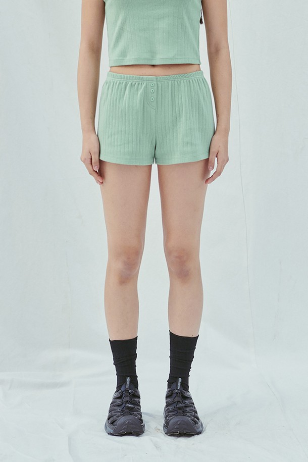 SLEEPYGOM - 쇼트팬츠 - Pure Olive Short Pants