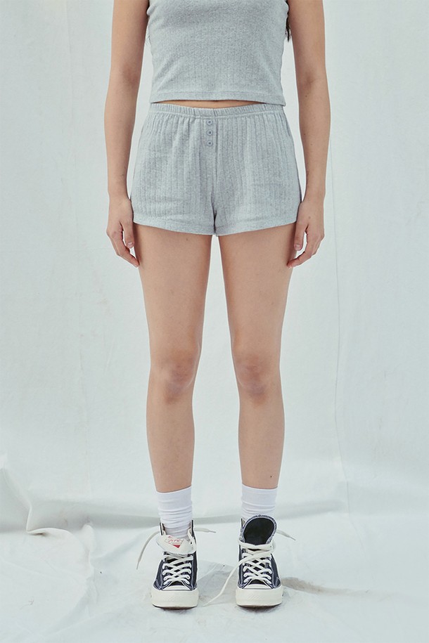 SLEEPYGOM - 쇼트팬츠 - Pure Gray Short Pants