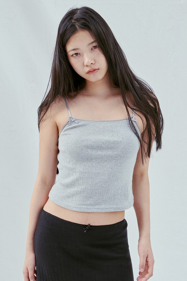 SLEEPYGOM - 민소매티셔츠 - Pure Gray Camisole