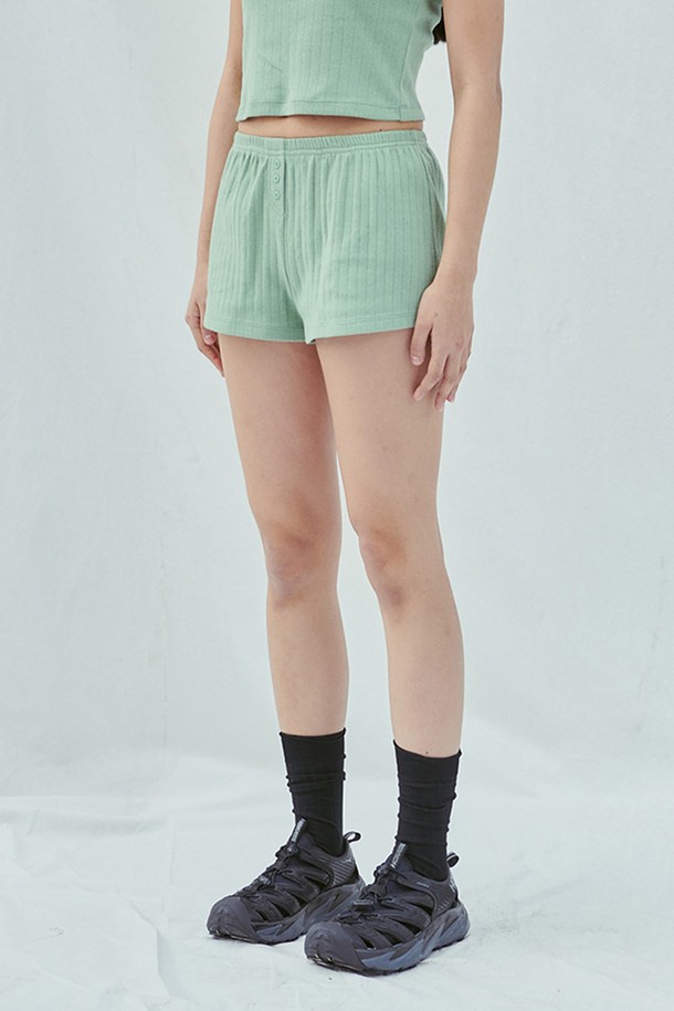 SLEEPYGOM - 쇼트팬츠 - Pure Olive Short Pants