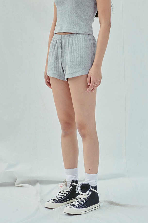 SLEEPYGOM - 쇼트팬츠 - Pure Gray Short Pants