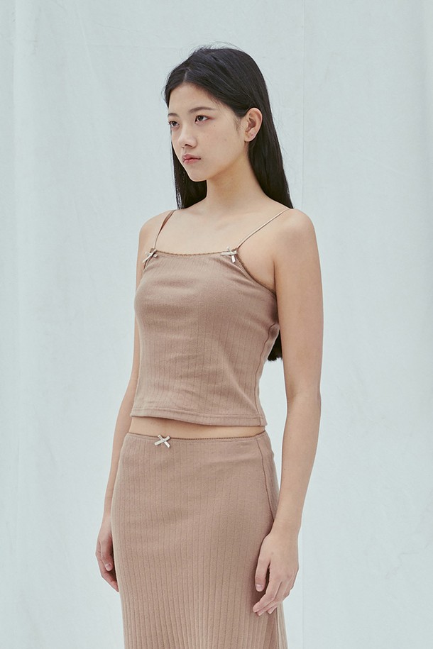 SLEEPYGOM - 민소매티셔츠 - Pure Brown Camisole