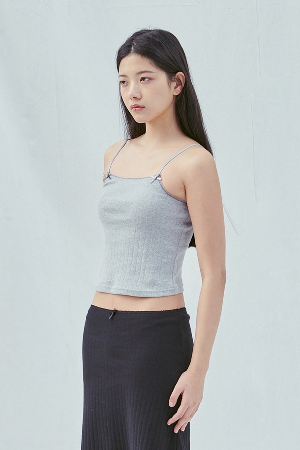 SLEEPYGOM - 민소매티셔츠 - Pure Gray Camisole