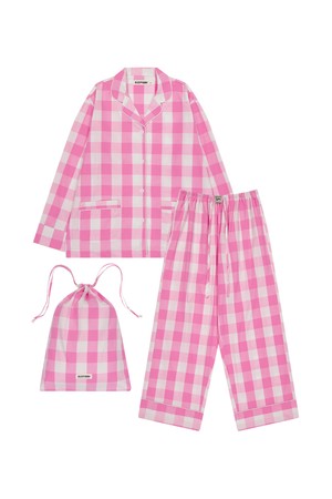 Peony gingham pajama set