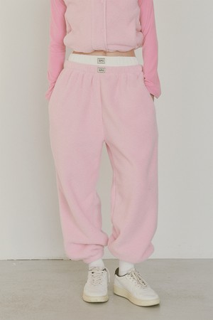 Pink cloud fleece pants