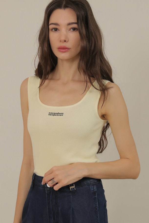 NONANDNON - 민소매티셔츠 - Two-Way Viscose Sleeveless (Yellow)