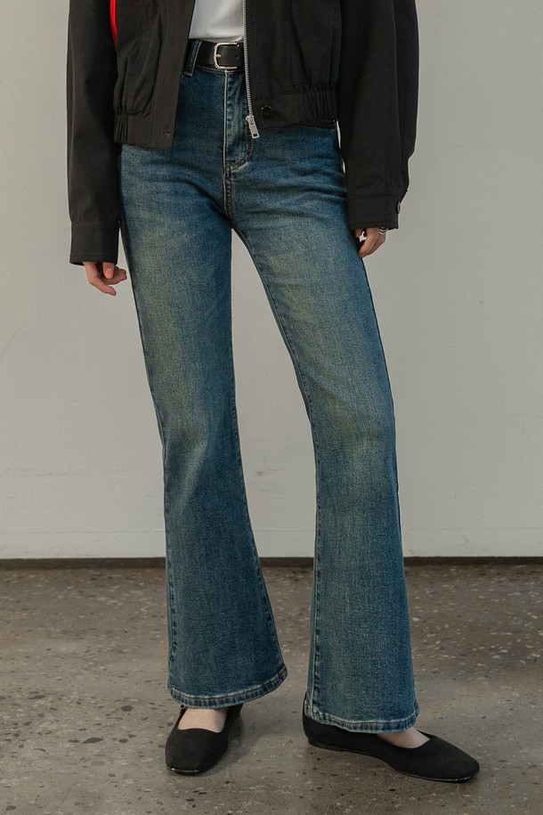 NON AND NON - 데님 - VINTAGE WASHED BOOTS CUT DENIM PANTS (VINTAGE WASHING)