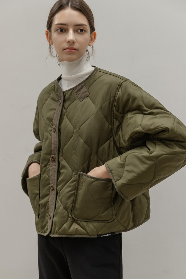 NON AND NON - 패딩 - QUILTING LINER PADDED JACKET (KHAKI)