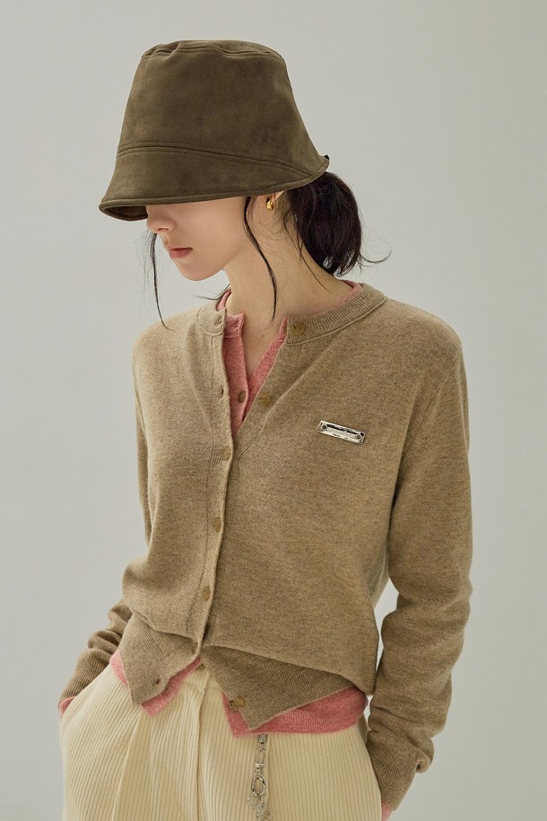 NON AND NON - 모자 - FELT SUEDE BUCKET HAT (KHAKI)