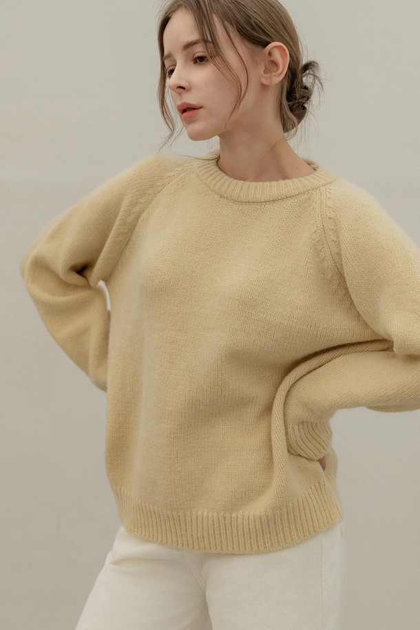 NON AND NON - 스웨터 - BRUSH PULLOVER SWEATER (CREAM)