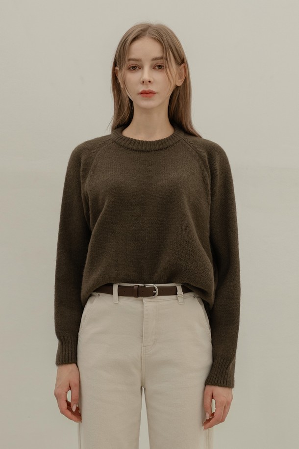 NON AND NON - 스웨터 - BRUSH PULLOVER SWEATER (KHAKI)