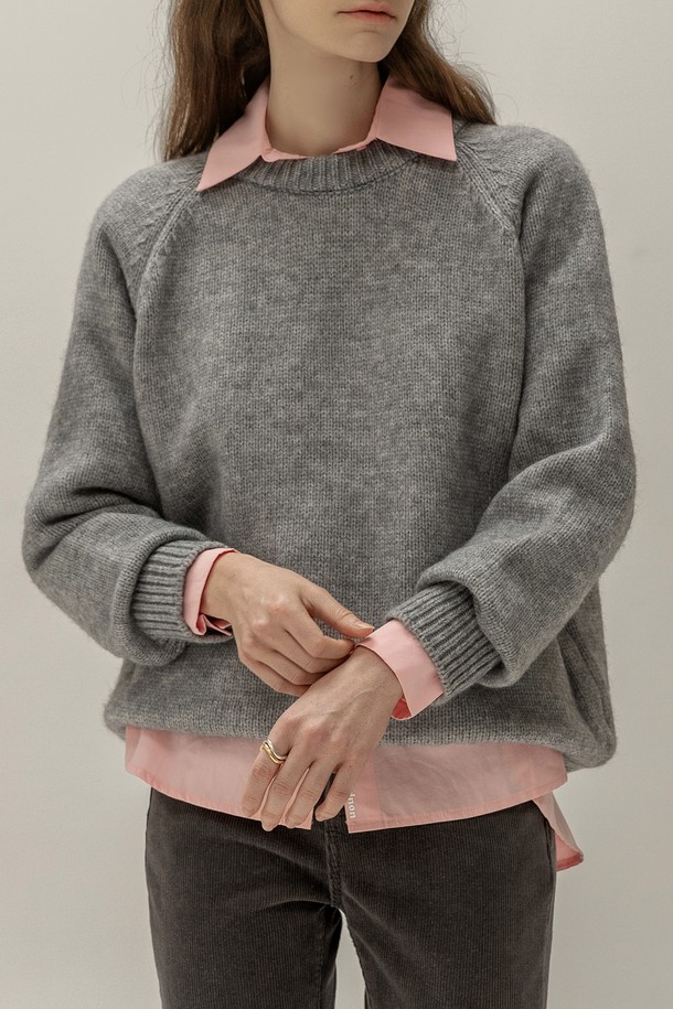 NON AND NON - 스웨터 - BRUSH PULLOVER SWEATER(GRAY)