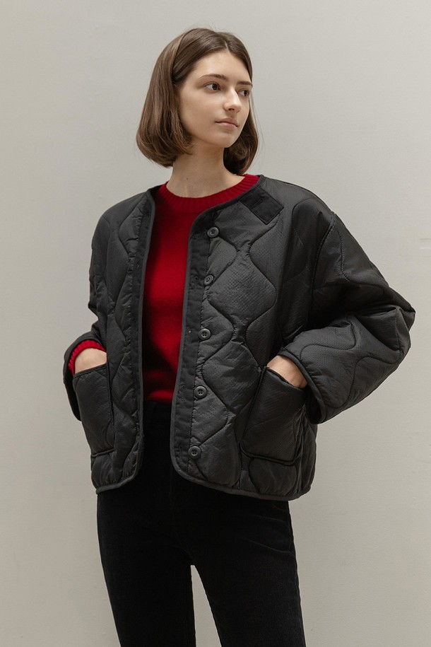 NON AND NON - 패딩 - QUILTING LINER PADDED JACKET (BLACK)