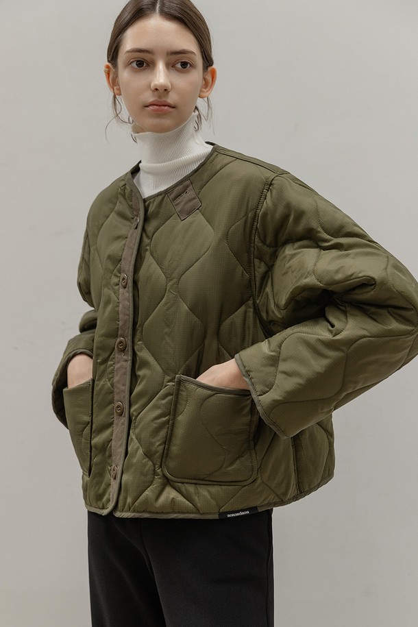 NON AND NON - 패딩 - QUILTING LINER PADDED JACKET (KHAKI)