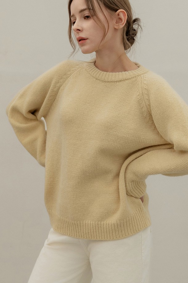 NON AND NON - 스웨터 - BRUSH PULLOVER SWEATER (CREAM)