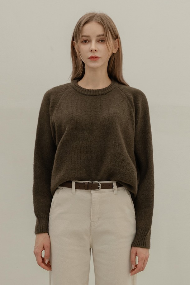 NON AND NON - 스웨터 - BRUSH PULLOVER SWEATER (KHAKI)