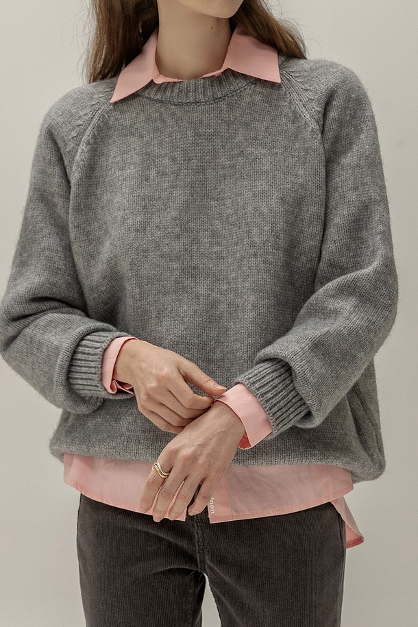 NON AND NON - 스웨터 - BRUSH PULLOVER SWEATER(GRAY)