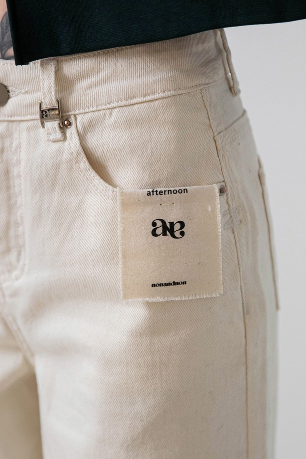 NONANDNON - 롱/미디팬츠 - Butter Standard Cotton Pants (Cream)