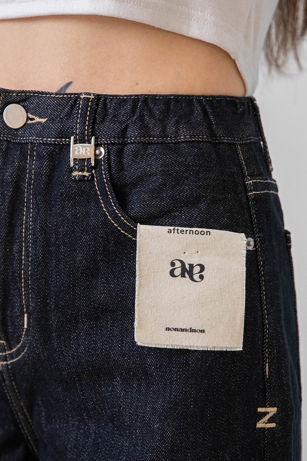 NON AND NON - 데님 - Standard Wide Denim Pants (Deepblue)