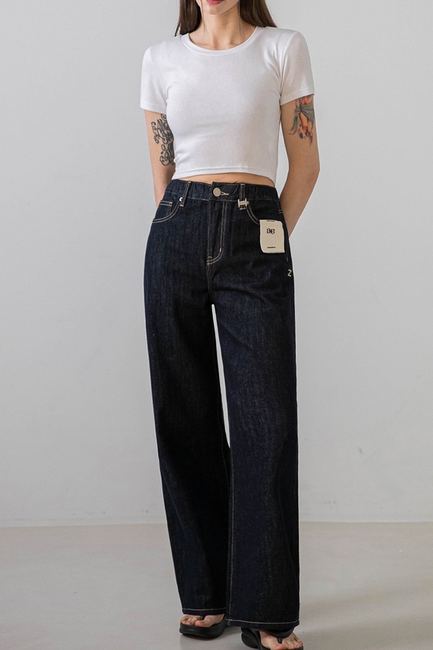 NON AND NON - 데님 - Standard Wide Denim Pants (Deepblue)